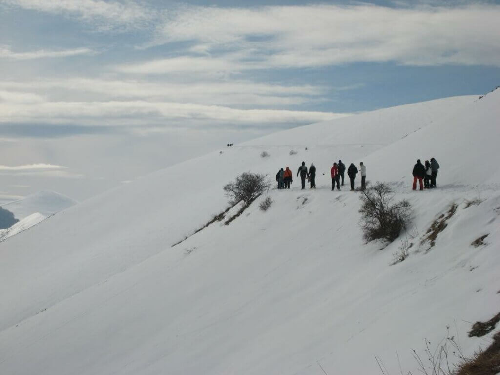 Schneewandern Sibillini Gebirge